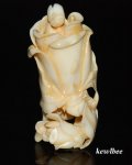 aeb0540 Hand Carved Hippo Ivory Carving Snuff Bottle Flower