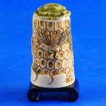 Handcarved OX Bone Snuff bottle Carving Cock With Stand