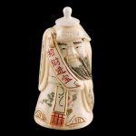 Hand Carved OX Bone Snuff bottle Carving God Of Wealth