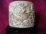 kka0330 Mammoth Ivory Carving Travel on Ship