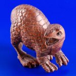 Japanese Carved Crafts Boxwood Wood Netsuke Carving Dinosaur #869
