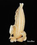 aeb0588 Japanese Hippo Ivory Carving Snuff Bottle Corn