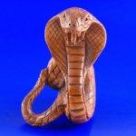 Hand Carved Boxwood Wood Netsuke Carving Cobra Snake