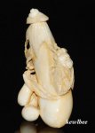aeb0626 Hand Carved Hippo Ivory Carving Snuff Bottle Eggplant