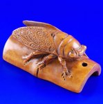 Handwork Carved Boxwood Wood Netsuke Carving Cicada