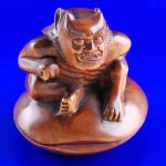 Handwork Carved Boxwood Wood Netsuke Carving Monster