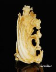aeb0536 HAND CARVED HIPPO TUSK SNUFF BOTTLE CABBAGE