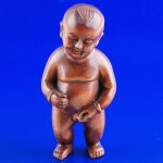 Japanese Carved Boxwood Wood Netsuke Carving Boy Urinate #626