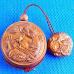 Japan Carved Wood Boxwood Inro Dragon Netsuke Carving