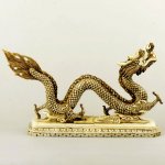 Carved OX Bone Carving Statue Sculpture Walking Dragon