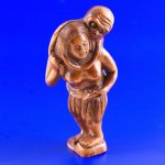 Hand Carved Boxwood Wood Netsuke Carving Lady Octopus