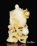aeb0515 HANDCRAFT HIPPO TUSK SNUFF BOTTLE MEGRANATE