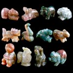 Carved Agate Gemstone Carving 12 Chinese Zodiac Animal