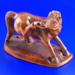 Hand Carved Boxwood Wood Netsuke Carving Horse Running