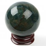40mm Moss Agate Gem Stone Sphere Ball Display Ornament