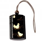 Japanese Ebony Iron Wood Ivory Inlay Hen Inro Carving