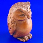 Handwork Carved Boxwood Netsuke Wood Carving Lucky Owl