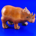 Hand Carved Boxwood Wood Netsuke Carving Rhinoceros
