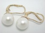 dae035m 14K Gold White Akoya Pearl Earrings Lever Back