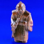 Handwork Carved Boxwood Wood Netsuke Carving Scholar