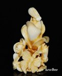 aeb0537 HANDCRAFT HIPPO TUSK SNUFF BOTTLE FLOWER