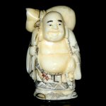 Craft Carved OX Bone Netsuke Carving Buddha Figurine