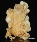 aeb0513 Hand Carved Hippo Ivory Carving Snuff Bottle Cabbage
