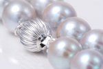 danv001 8mm Silver Gray Akoya Pearl Necklace 14K Y Gold