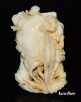 aeb0604 Japanese Hippo Ivory Carving Snuff Bottle Megranate
