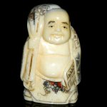 Carved OX Bone Japanese Netsuke Carving Human Figures
