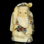 Carved OX Bone Japanese Netsuke Carving Human Figures