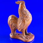 Handmade Carved Boxwood Wood Netsuke Carving Lucky Cock