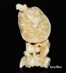 aeb0550 Handcraft Hippo Ivory Carving Snuff Bottle 2 Frog On Lotus