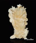 aeb0580 Japanese Hippo Ivory Carving Snuff Bottle Cabbage