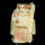 Carved OX Bone Japanese Netsuke Carving Human Figures