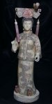 afc0058 Large Bone Netsuke Carving Royalty Lady 10-1/2"