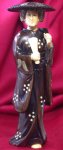win3060 Ebony Iron Mammoth Ivory Netsuke Belle Lady 4"