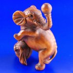 Carved Boxwood Wood Netsuke Carving Elephant Step Ball