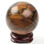 40mm Round Picasso Jasper Gem Stone Sphere Ball Display