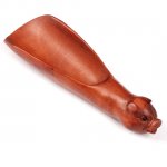 Handcarved Craft Boxwood Tea & Coffee Scoop Carving Pig