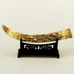 9.2" Carved OX Bone Carving Statue Dragon Sculpture