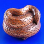 Japanese Carved Boxwood Wood Netsuke Carving Lovely Snake #585