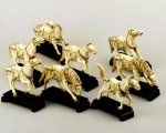 Carved OX Bone Carving Statue 8pcs Horses Set Sculpture