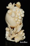 aeb0601 Japanese Hippo Ivory Carving Snuff Bottle Megranate