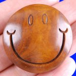Handwork Carved Boxwood Wood Netsuke Carving Smile Face