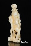 aeb0615 Hand Carved Hippo Ivory Carving Snuff Bottle Frog Lotus Leaf