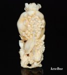aeb0548 Hand Carved Hippo Ivory Carving Snuff Bottle Megranate