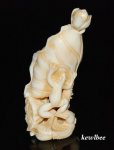 aeb0544 Hand Carved Hippo Ivory Carving Snuff Bottle Frog Lotus Leaf