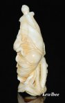 aeb0611 Japanese Hippo Ivory Carving Snuff Bottle Frog Lotus Leaf