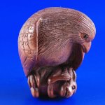 Japanese Boxwood Wood Netsuke Carving Glede Catch Monkey #488